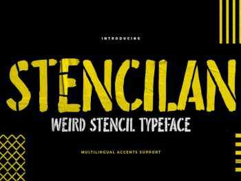 Stencilan - Weird Stencil Typeface Yazı Tipi