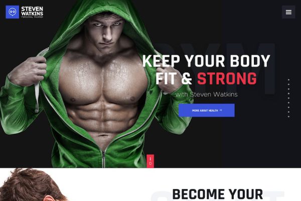 Steven Watkins - Personal Gym Trainer & Nutrition WordPress Teması