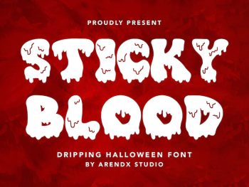 Sticky Blood - Dripping Halloween Font Yazı Tipi