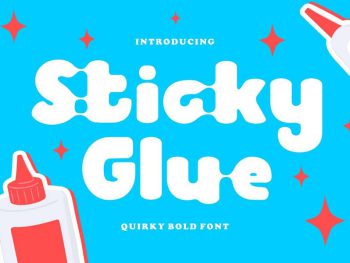 Sticky Glue - Quirky Bold Font Yazı Tipi