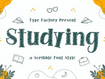 Studying - A Scribble Font Style Yazı Tipi