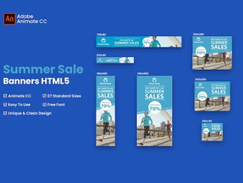 Summer Sales Fitness Banner HTML - Animate CC Yazı Tipi