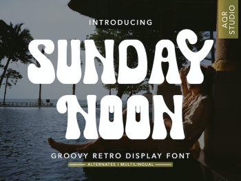 SundayNoon - Groovy Retro Display Font Yazı Tipi