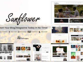 Sunflower - Modern  Blog Theme WordPress Teması