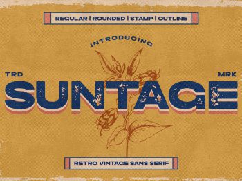 Suntage - Retro Display Sans Yazı Tipi