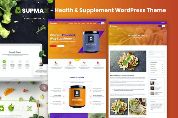 Supmax - Health & Supplement Elementor WordPress Teması