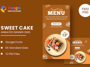 Sweet Cake Animated Banner Google Web Designer Yazı Tipi