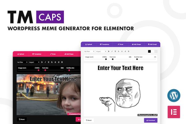 TM CAPS - WordPress Meme Generator For Elementor WordPress Eklentisi