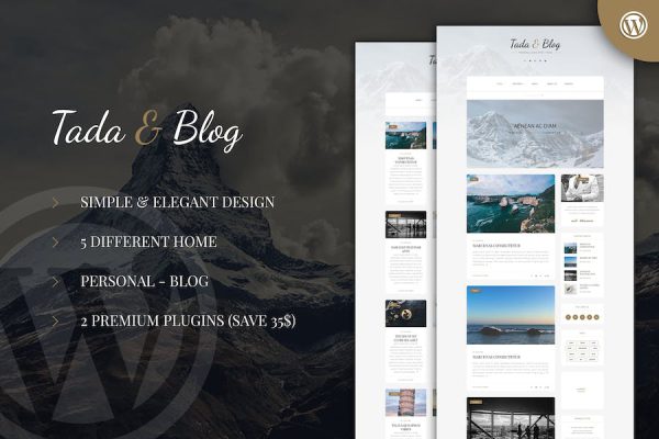 Tada & Blog - Personal Blog  Template WordPress Teması