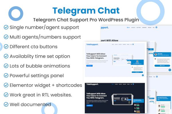 Telegram Chat Support Pro WordPress Plugin WordPress Eklentisi