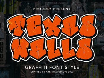 Texas Walls - Graffiti Font Style Yazı Tipi