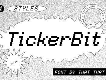 TickerBit retro pixel font Yazı Tipi