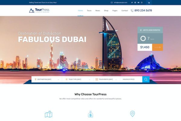 TourPress - Travel Booking WordPress Teması