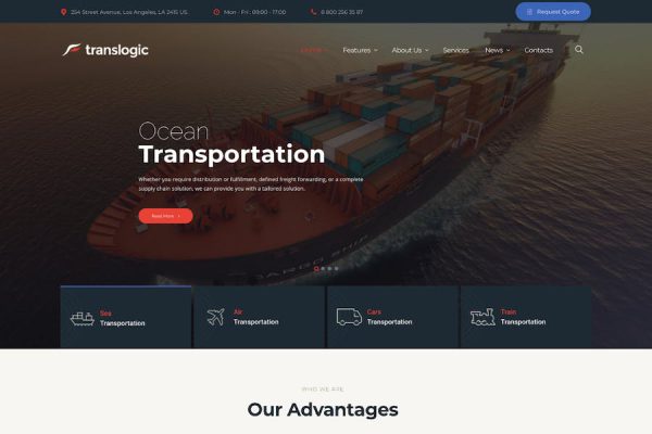 Translogic - Logistics & Shipment Transportation WordPress Teması