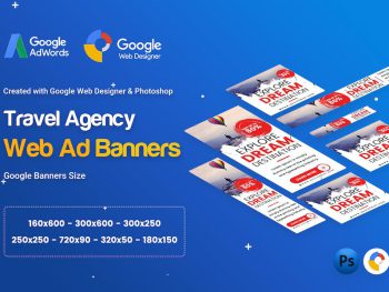 Travel Agency Banner Ad - GWD & PSD Yazı Tipi