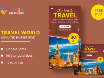 Travel Animated Banner Google Web Designer Yazı Tipi