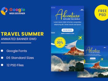 Travel Animated Banner Google Web Designer Yazı Tipi