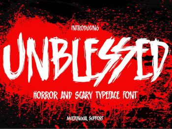 Unblessed - Horror And Scary Typeface Font Yazı Tipi