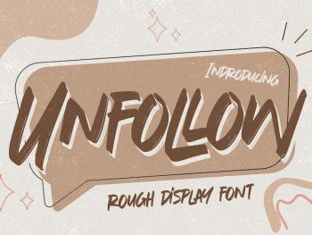 Unfollow - Rough Display Font Yazı Tipi