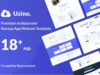 Uzino | Premium Startup App PSD Template Yazı Tipi