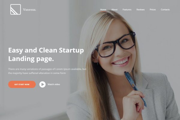 Vanessa - Startup Landing Page WordPress Teması