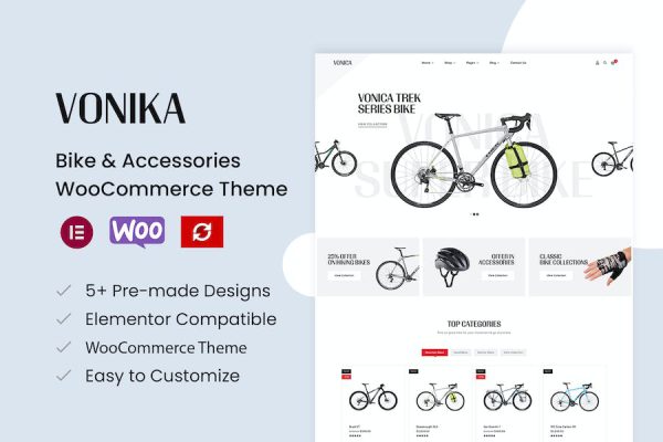 Vonica - Bike & Accessories WooCommerce Theme WordPress Teması