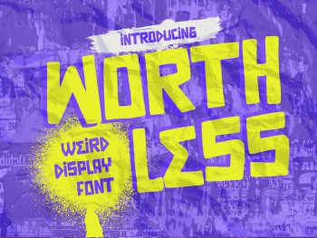 WORTHLESS - Weird Display Font Yazı Tipi