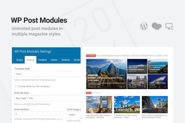 WP Post Modules for News & Magazine WordPress Eklentisi