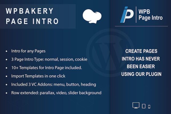 WPBakery Page Intro - Addon for WPBakery WordPress Eklentisi