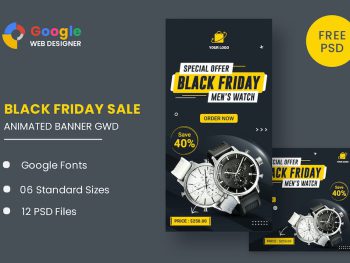 Watch Banner Set Black Friday HTML5 Banner Ads GWD Yazı Tipi