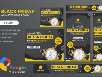 Watch Sale Black Friday HTML5 Banner Ads GWD Yazı Tipi