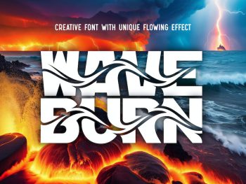 Wave Burn - Creative Font Yazı Tipi