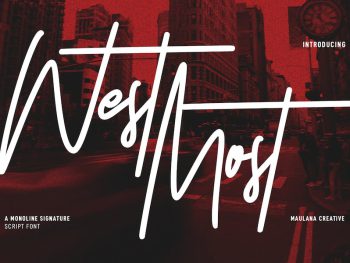 West Most Monoline Signature Script Font Yazı Tipi