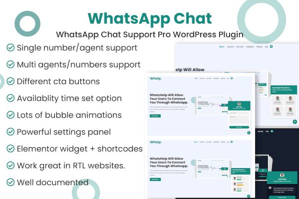 WhatsApp Chat Support Pro WordPress Plugin WordPress Eklentisi