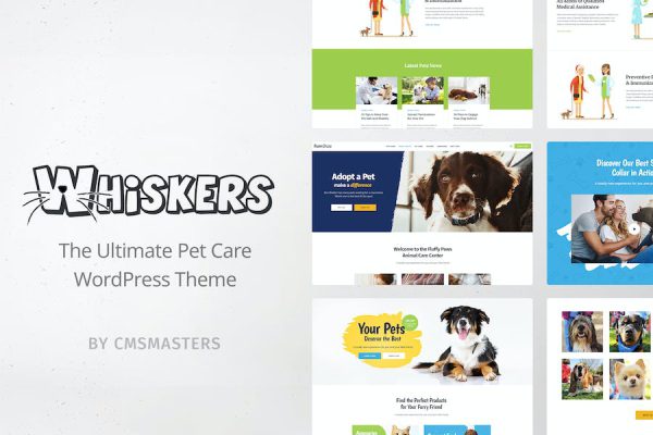 Whiskers - Pets Store -Vet Clinic -Animal Adoption WordPress Teması