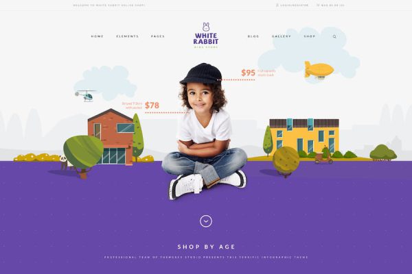 White Rabbit - Kids Toys & Clothing Store WordPress Teması