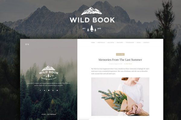 Wild Book - Vintage Blog & Portfolio Theme WordPress Teması