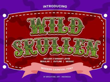 Wild Skullen - Carnaval Creative Font Yazı Tipi