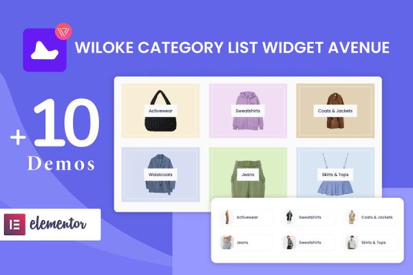 Wiloke Categories List Avenue Widget for Elementor WordPress Eklentisi