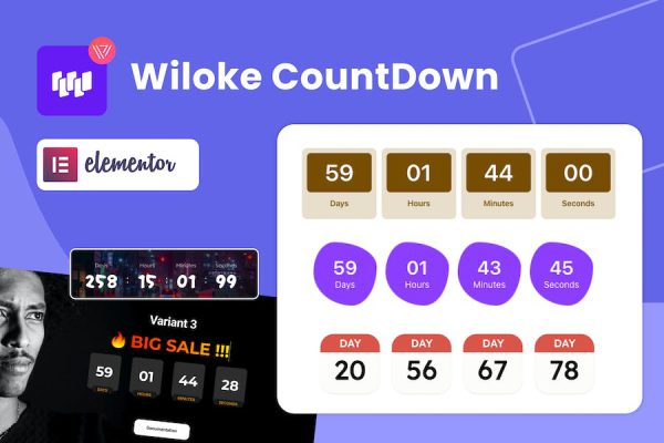 Wiloke Countdown Timer for Elementor WordPress Eklentisi