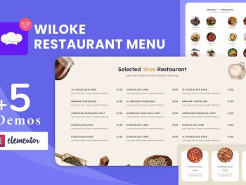 Wiloke Restaurant Menu for Elementor WordPress Eklentisi