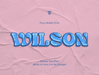 Wilson | 3D fonts Bubble fonts Yazı Tipi