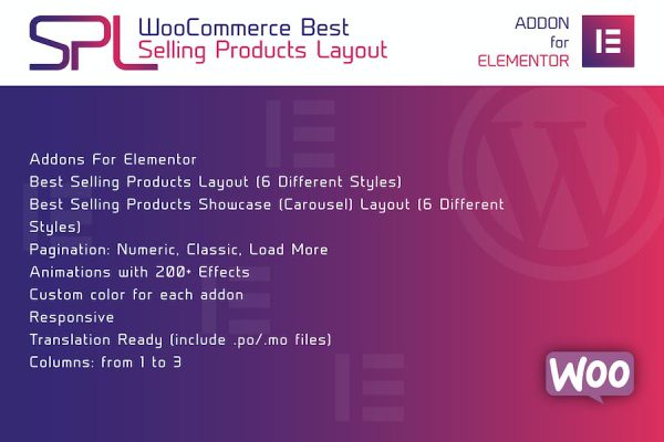 WooCommerce Best Selling Products for Elementor WordPress Eklentisi
