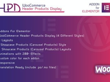 WooCommerce Header Products Display for Elementor WordPress Eklentisi