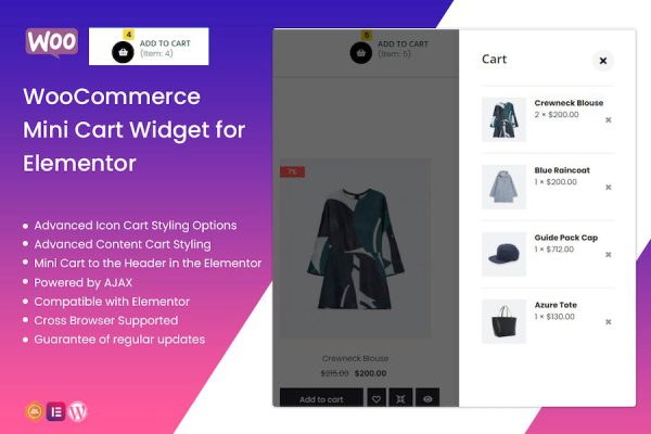 WooCommerce Mini Cart Widget for Elementor WordPress Eklentisi
