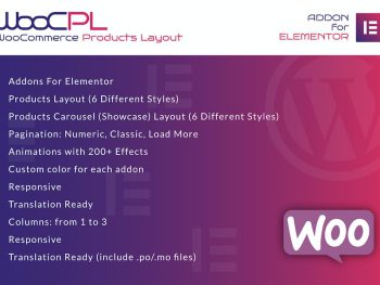 WooCommerce Products Layout for Elementor WordPress Eklentisi