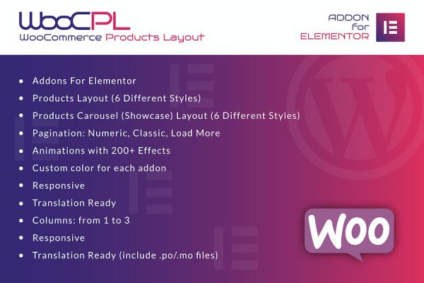 WooCommerce Products Layout for Elementor WordPress Eklentisi