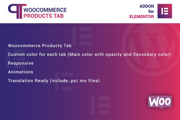 WooCommerce Products Tab for Elementor WordPress Eklentisi