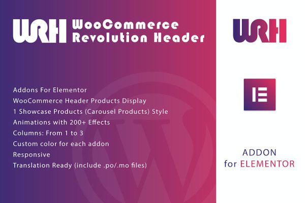 WooCommerce Revolution Header for Elementor WordPress Eklentisi