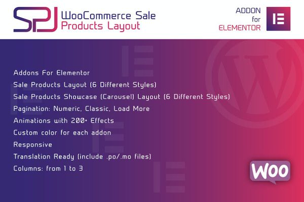 WooCommerce Sale Products Layout for Elementor WordPress Eklentisi